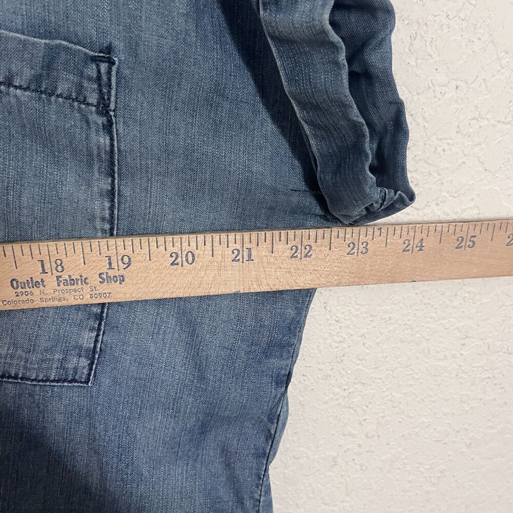 Rails Button-Front Blue Chambray Shirt Women Size… - image 5